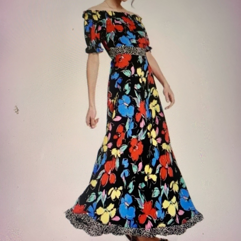 RIXO For Target Floral Off Shoulder Maxi Dress New